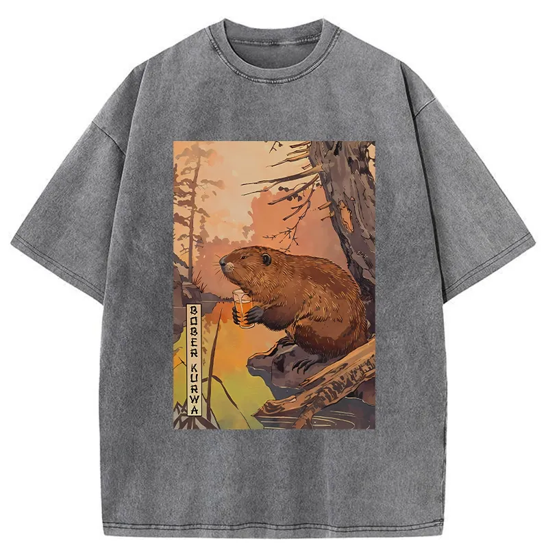 Tokyo-Tiger Beaver By The River Washed T-Shirt