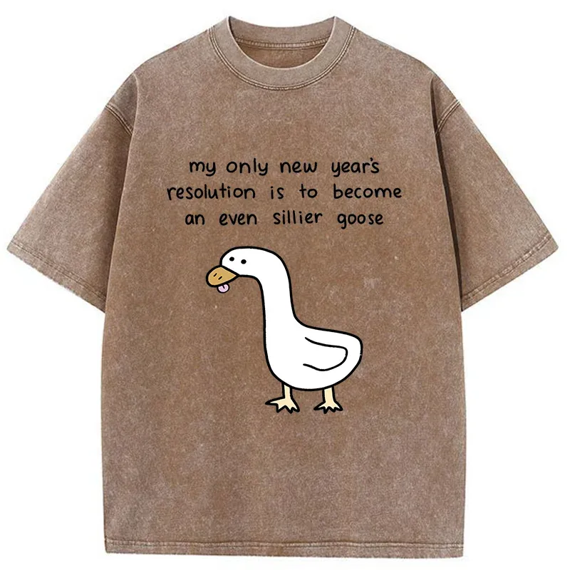 Tokyo-Tiger New Year's Resolutions Funny Washed T-Shirt