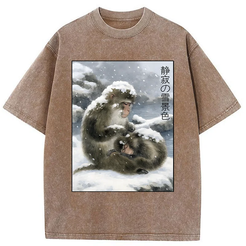 Tokyo-Tiger Silent Snowscape Washed T-Shirt