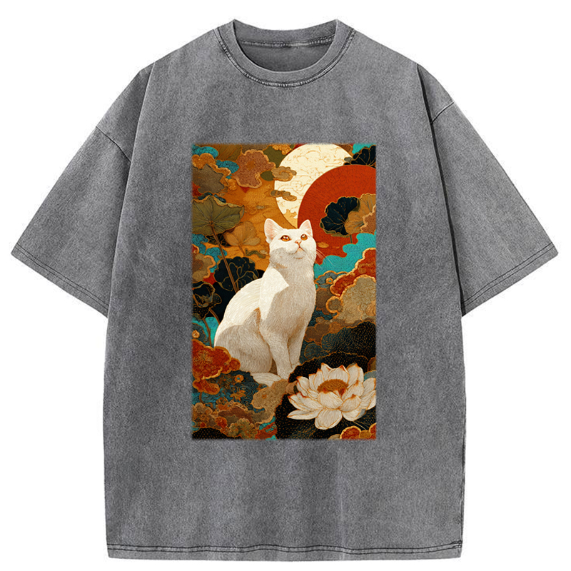 Tokyo-Tiger White Guardian Of The Vermilion Sun Washed T-Shirt
