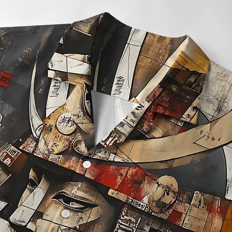 Tokyo-Tiger Abstract Japanese Samurai Aloha Hawaiian Shirt