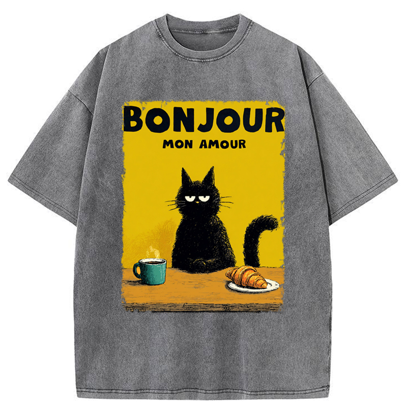 Tokyo-Tiger Bonjour Mon Amour Washed T-Shirt