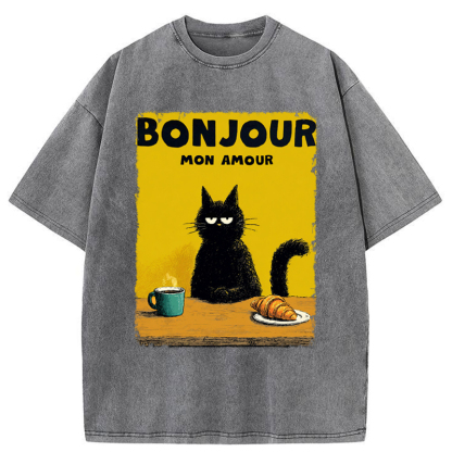 Tokyo-Tiger Bonjour Mon Amour Washed T-Shirt