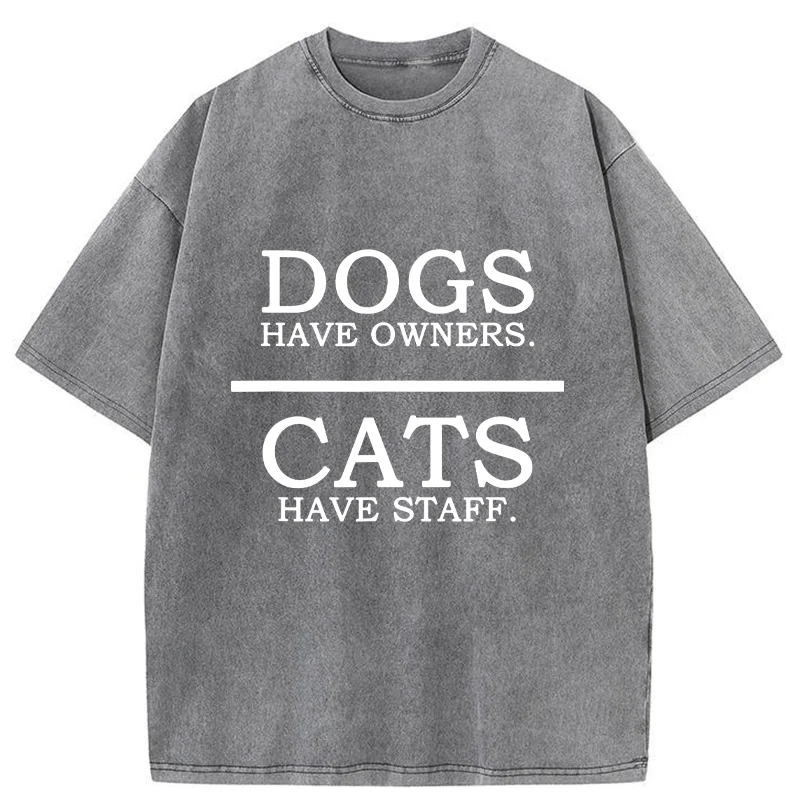 Tokyo-Tiger Rules For Cats And Dogs Washed T-Shirt