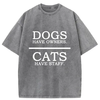 Tokyo-Tiger Rules For Cats And Dogs Washed T-Shirt