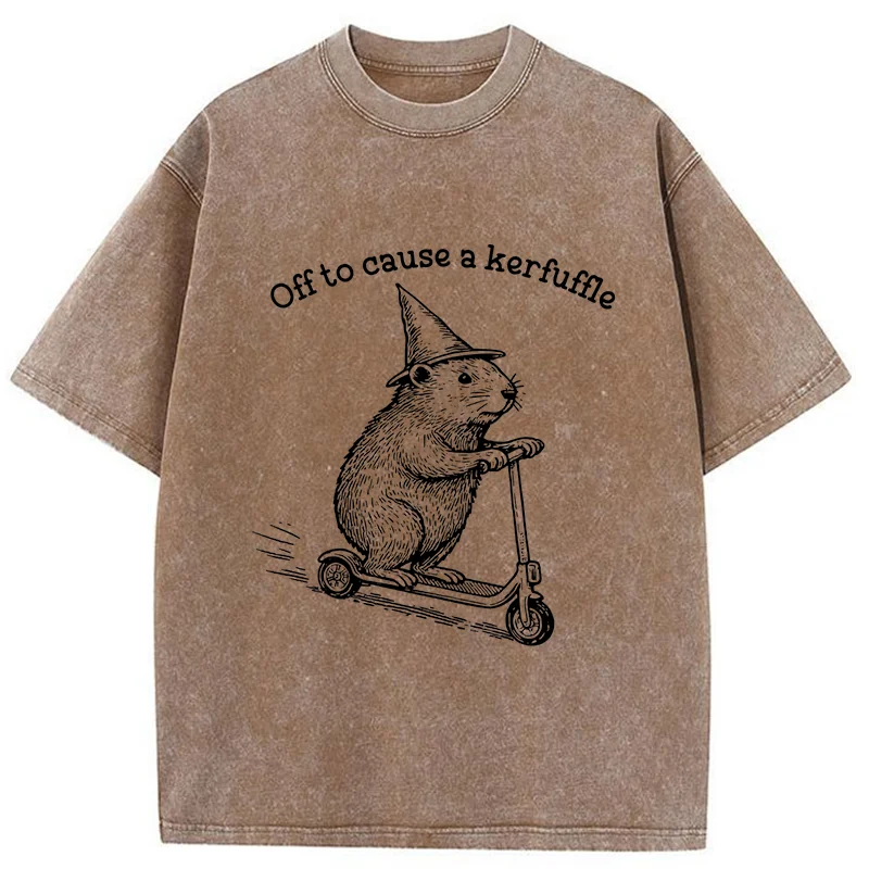 Tokyo-Tiger Groundhog Getting Ready To Cause Trouble Washed T-Shirt