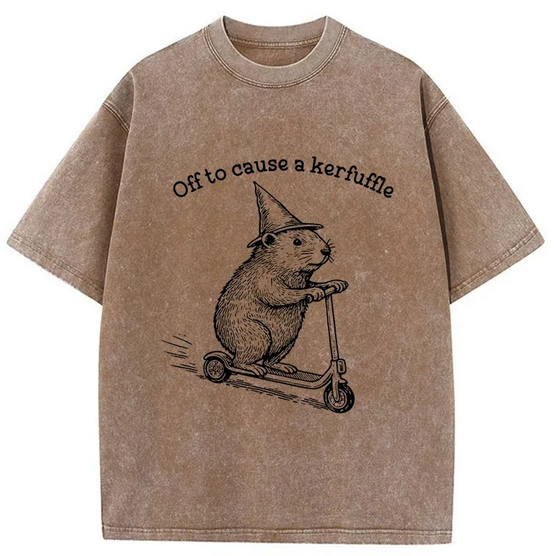 Tokyo-Tiger Groundhog Getting Ready To Cause Trouble Washed T-Shirt