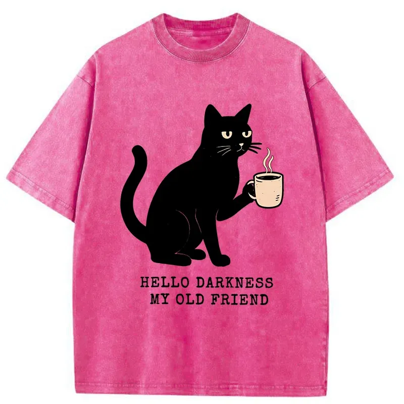 Tokyo-Tiger Hello Black Cat Washed T-Shirt