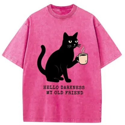 Tokyo-Tiger Hello Black Cat Washed T-Shirt