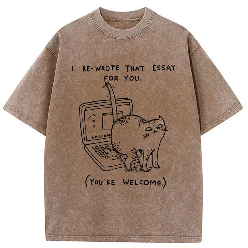 Tokyo-Tiger Troublemaking Cat Washed T-Shirt