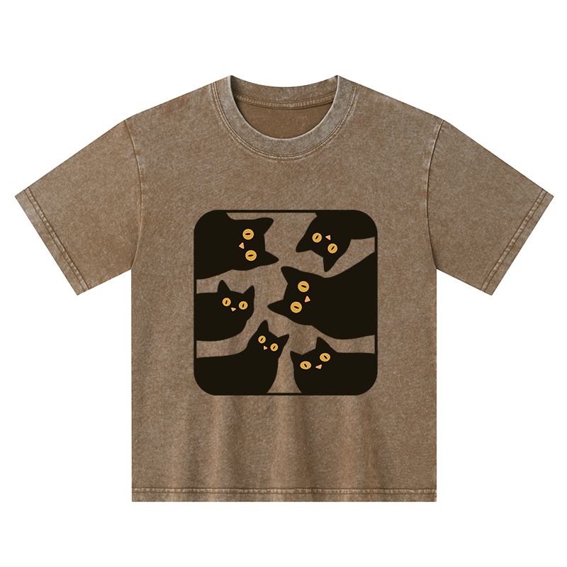 Tokyo-Tiger Cats Are Watching You Kids Washed T-Shirt