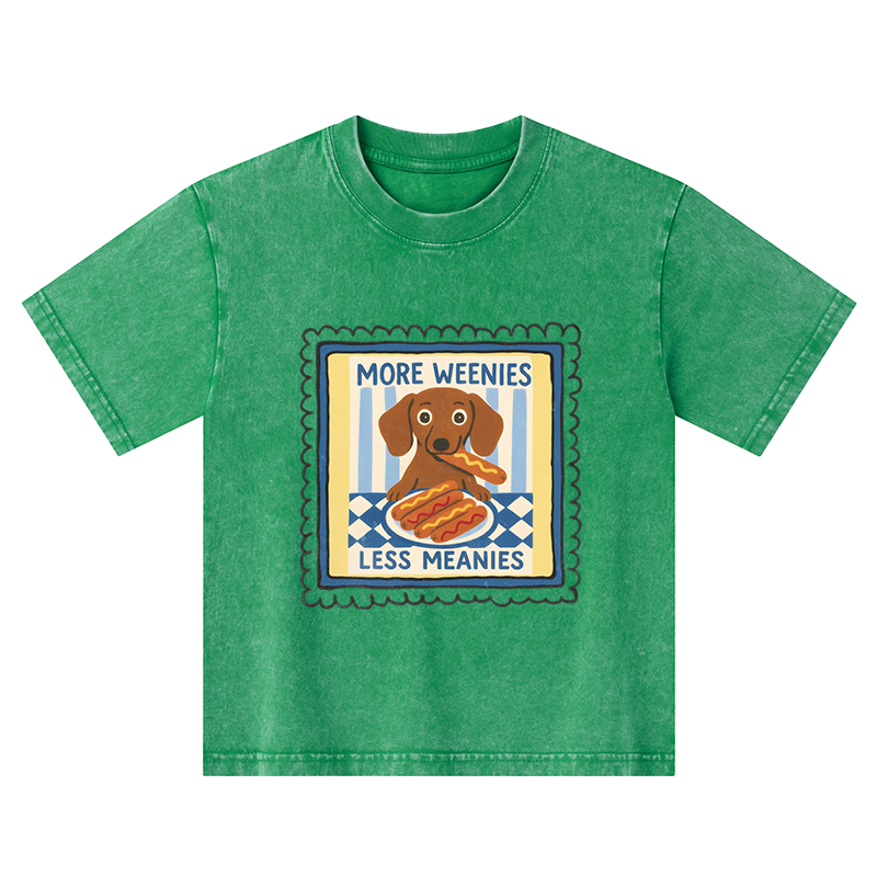Tokyo-Tiger More Weenies Less Meanies Kids Washed T-Shirt