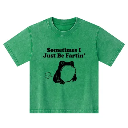 Tokyo-Tiger Farting Frog Japanese Kids Washed T-Shirt