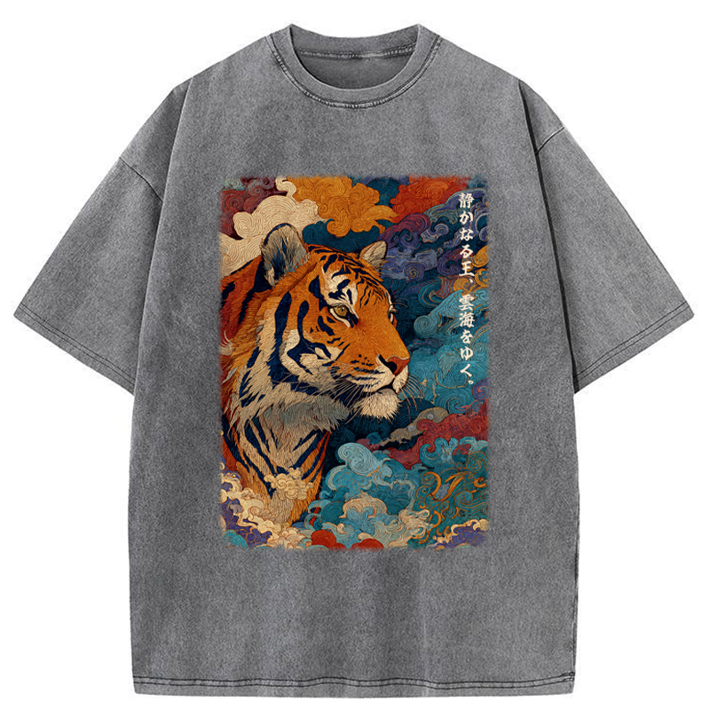 Tokyo-Tiger Tiger Of The Cloud Sea Washed T-Shirt