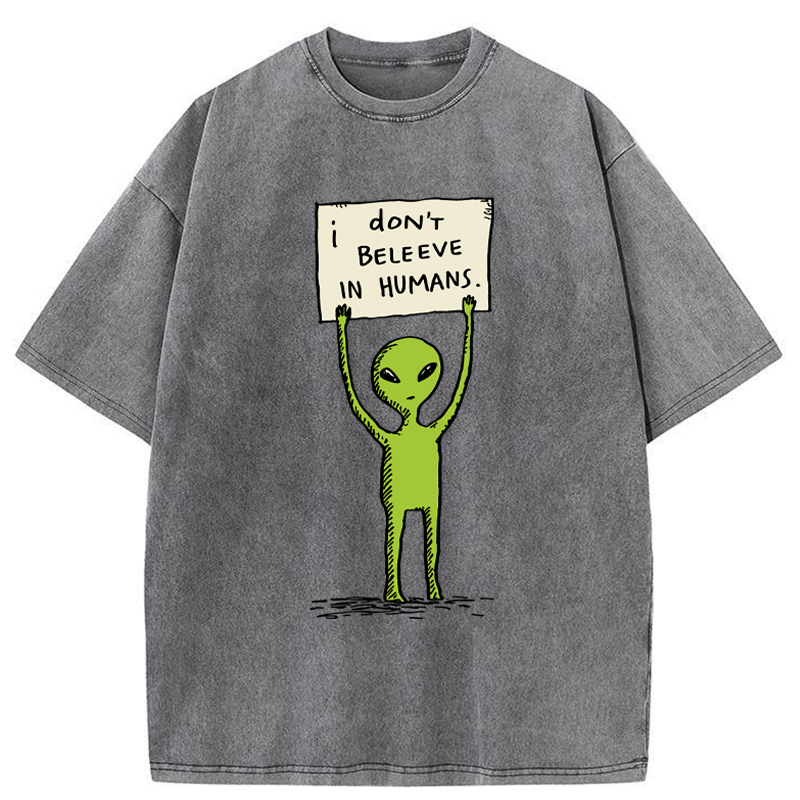 Tokyo-Tiger Certified Human Skeptic Washed T-Shirt