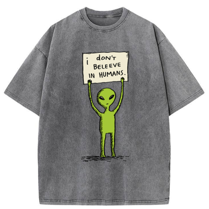 Tokyo-Tiger Certified Human Skeptic Washed T-Shirt