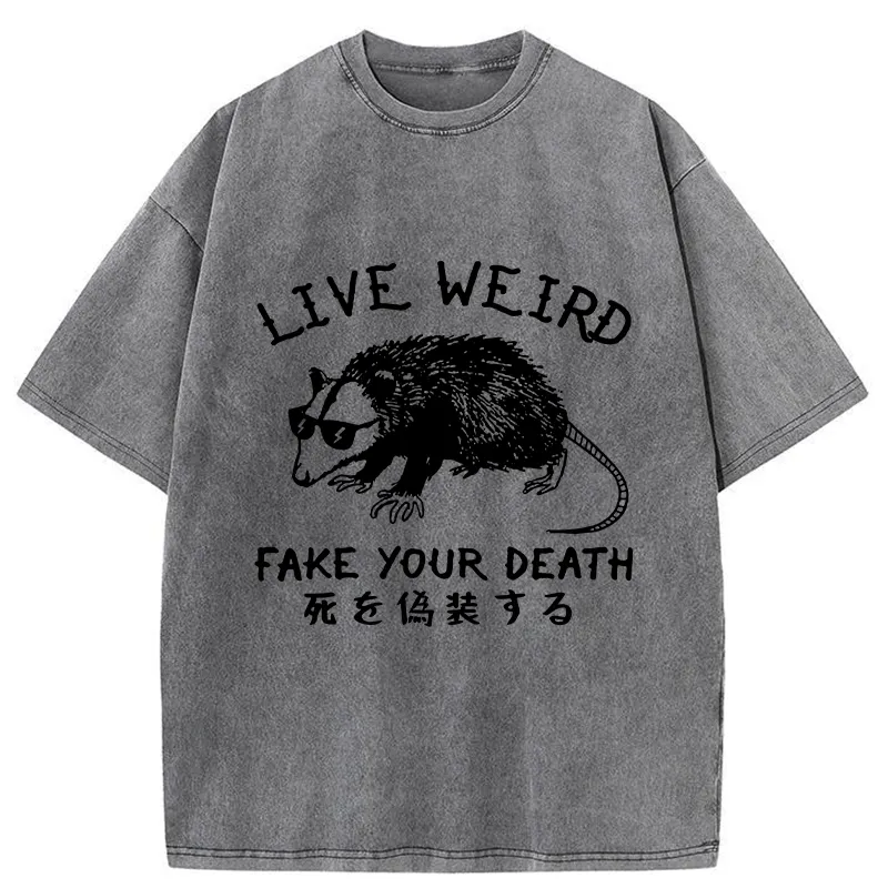 Tokyo-Tiger Live Weird Fake Your Death Washed T-Shirt Sale