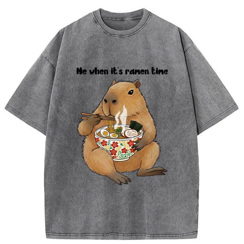 Tokyo-Tiger Eat Ramen During My Breaks Washed T-Shirt Sale