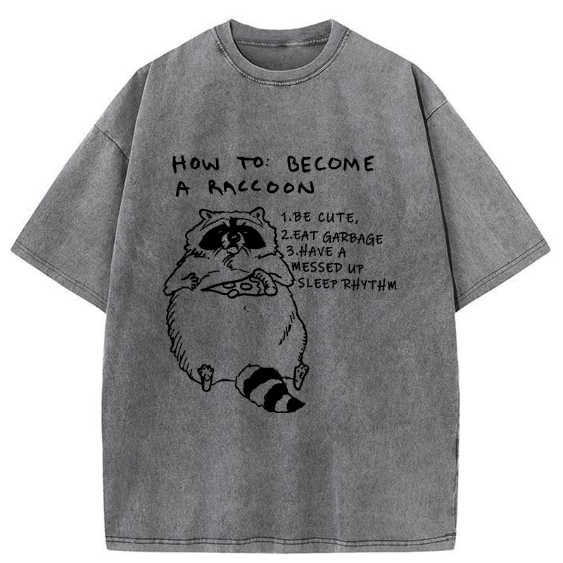 Tokyo-Tiger How To Become A Raccoon Washed T-Shirt