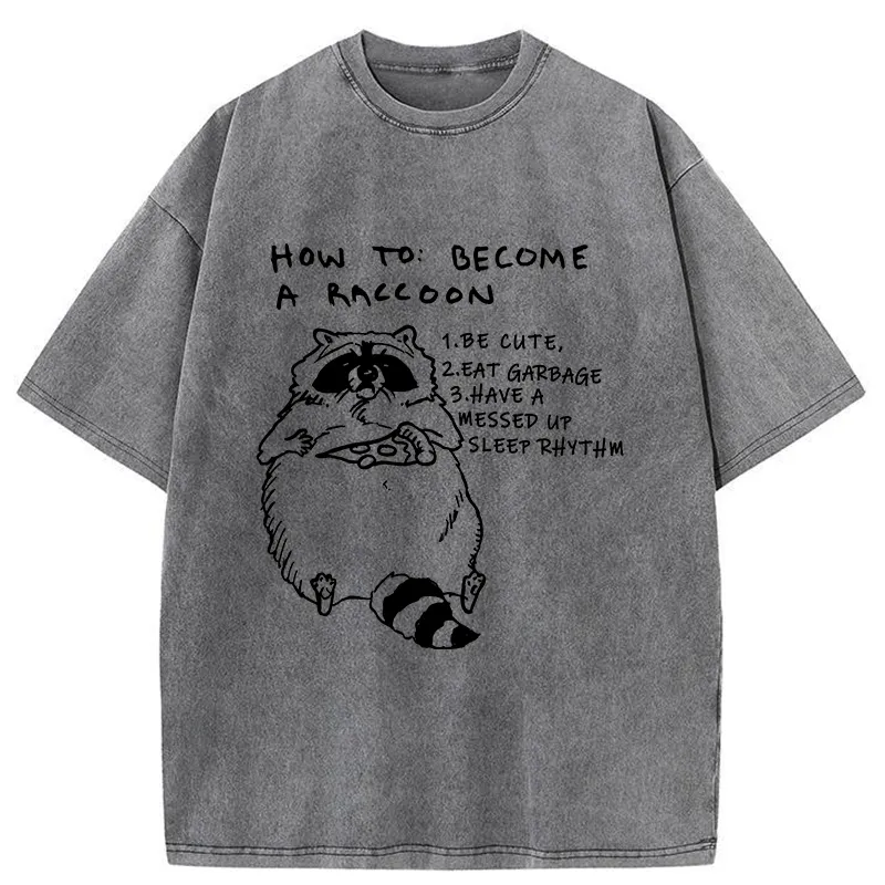 Tokyo-Tiger How To Become A Raccoon Washed T-Shirt