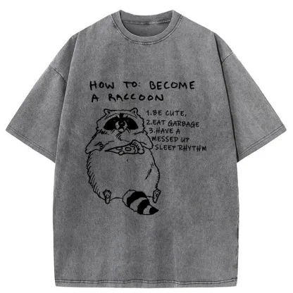 Tokyo-Tiger How To Become A Raccoon Washed T-Shirt