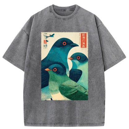 Tokyo-Tiger Petrels Of The Painted Sea Washed T-Shirt