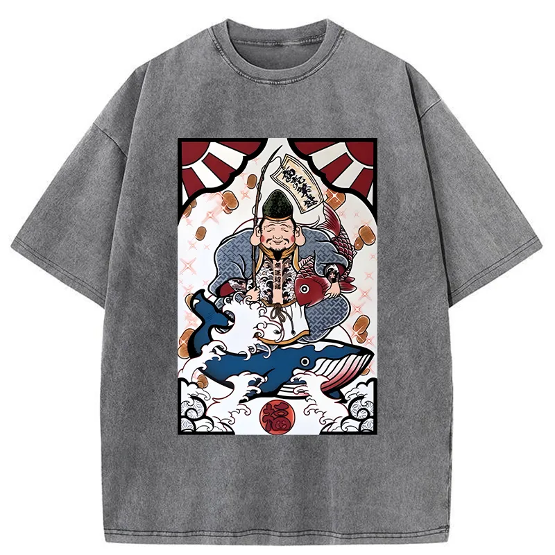 Tokyo-Tiger Ebisu And The Waves Washed T-Shirt