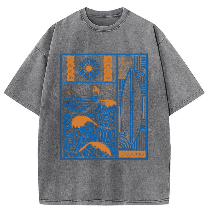 Tokyo-Tiger Minimalist Art Washed T-Shirt