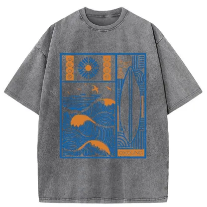 Tokyo-Tiger Minimalist Art Washed T-Shirt