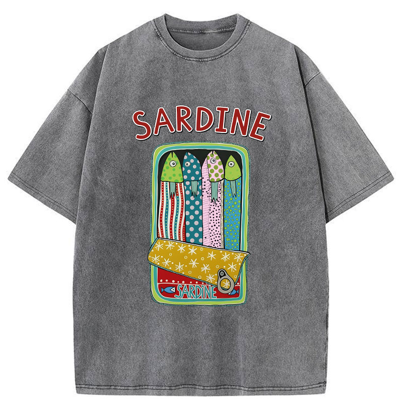 Tokyo-Tiger Colorful Sardines Washed T-Shirt