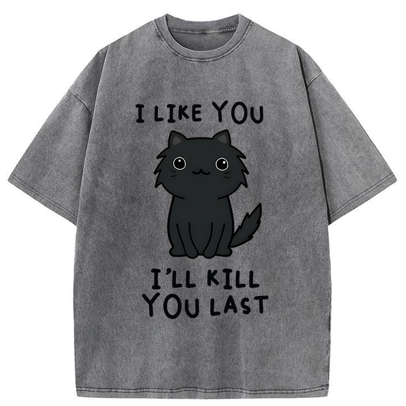Tokyo-Tiger Black Cat Preparing For Assassination Washed T-Shirt