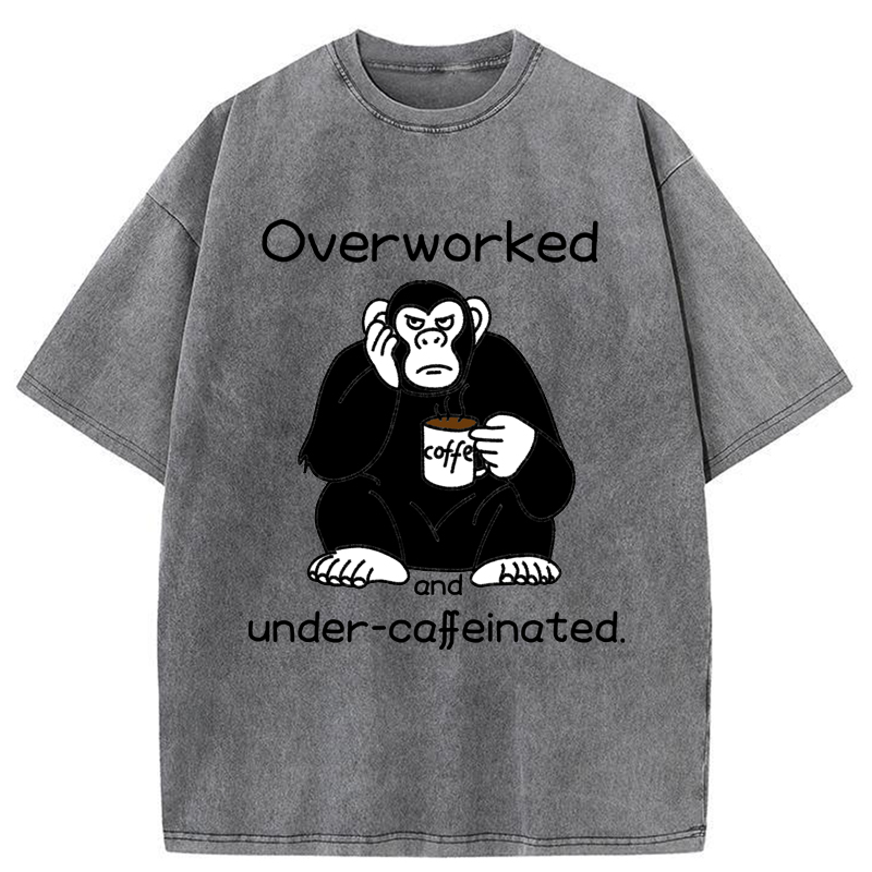 Tokyo-Tiger Overworked And Under-caffeinated Washed T-Shirt