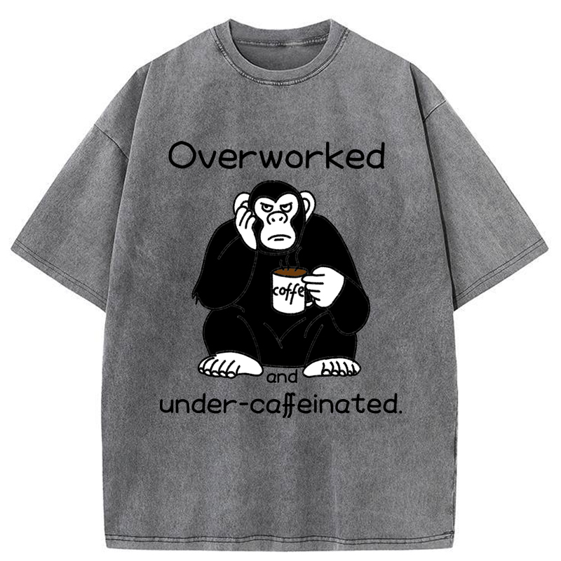 Tokyo-Tiger Overworked And Under-caffeinated Washed T-Shirt