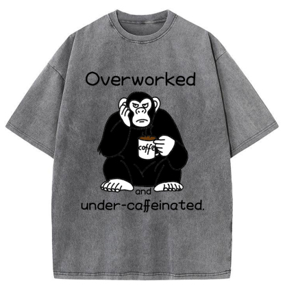 Tokyo-Tiger Overworked And Under-caffeinated Washed T-Shirt
