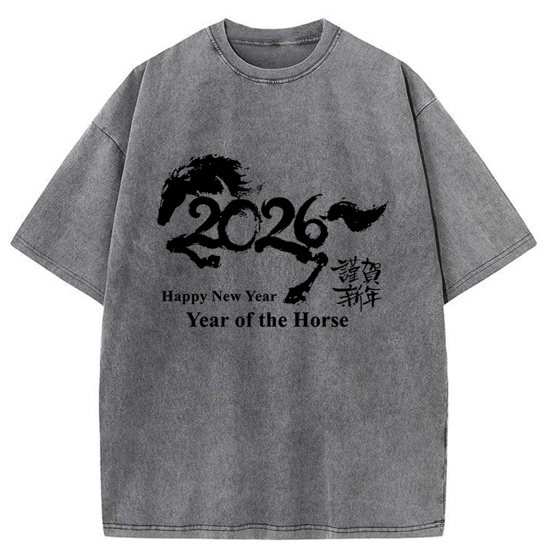 Tokyo-Tiger Year of the Horse 2026 Washed T-Shirt