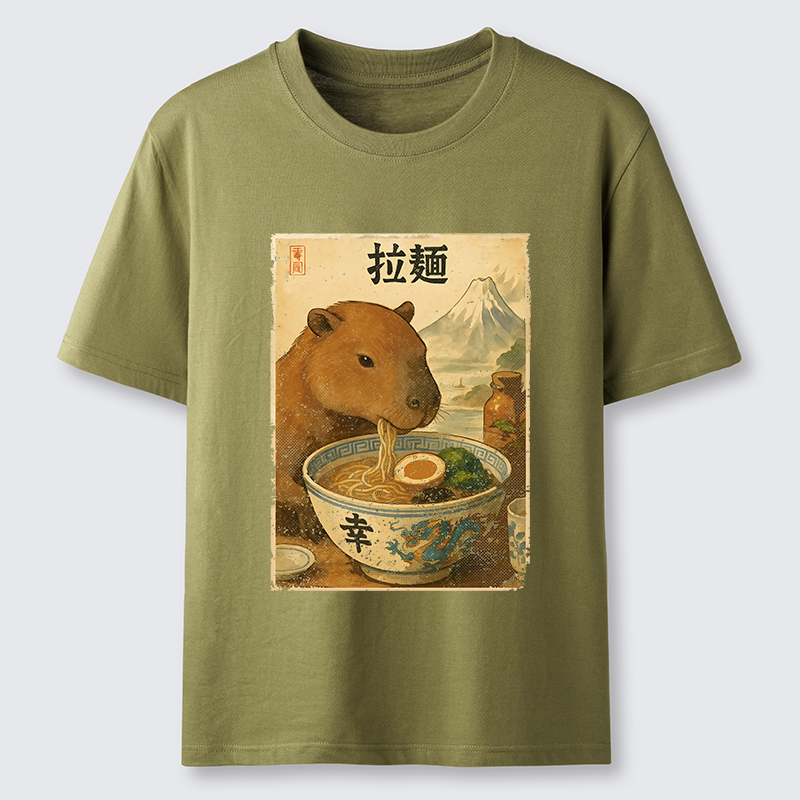 Tokyo-Tiger Capybara Eating Japan Ramen Classic T-Shirt