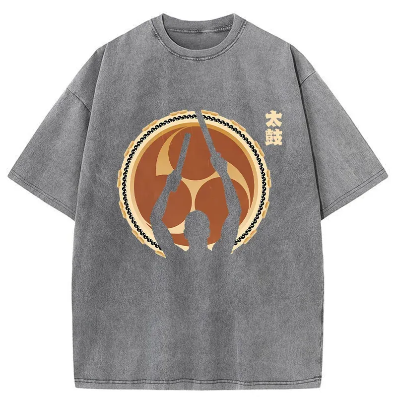 Tokyo-Tiger Japanese Drums Washed T-Shirt