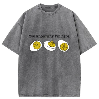 Tokyo-Tiger Deviled-Eggs Funny Washed T-Shirt
