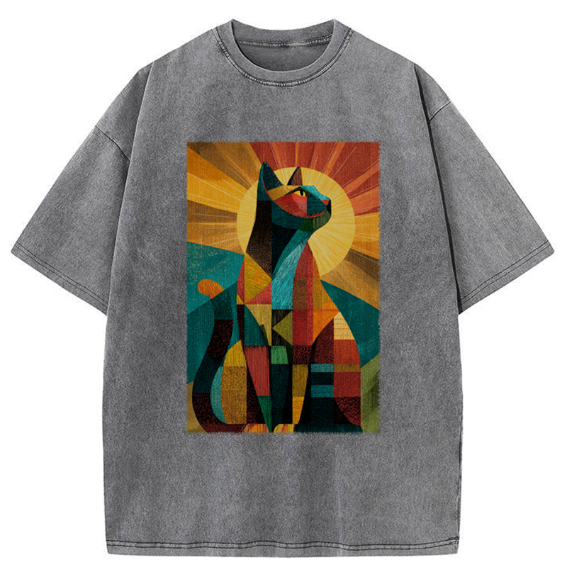 Tokyo-Tiger Halo Cat Washed T-Shirt