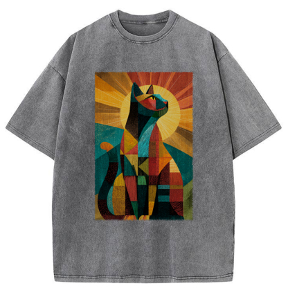 Tokyo-Tiger Halo Cat Washed T-Shirt