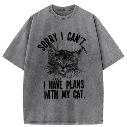 Tokyo-Tiger I Have An Agreement With My Cat Washed T-Shirt