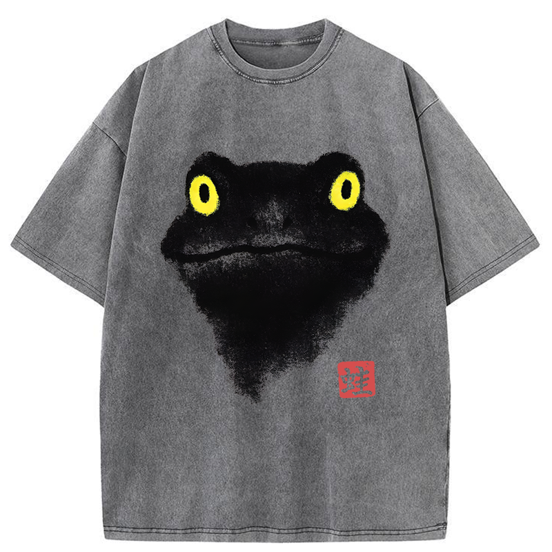 Tokyo-Tiger Ink Painting Of A Frog Washed T-Shirt