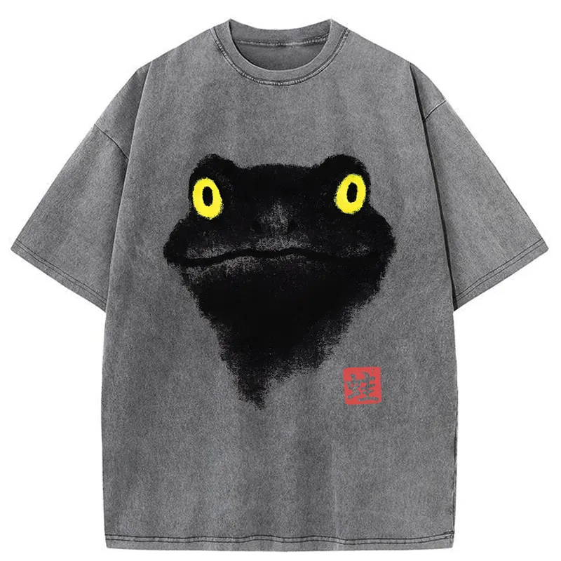 Tokyo-Tiger Ink Painting Of A Frog Washed T-Shirt