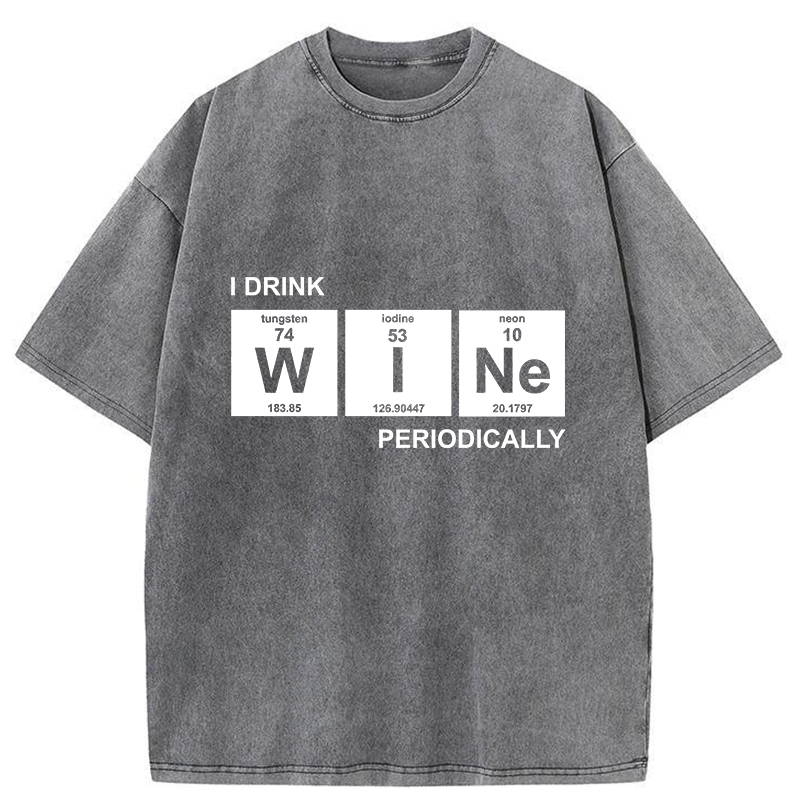 Tokyo-Tiger Periodic Table Of Alcoholic Beverages Washed T-Shirt