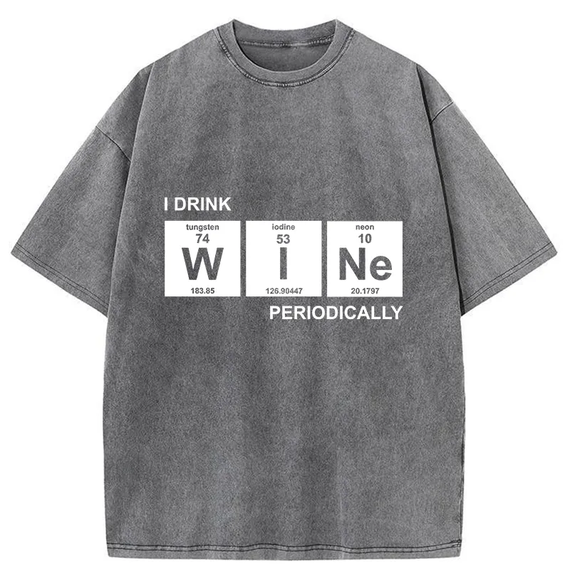 Tokyo-Tiger Periodic Table Of Alcoholic Beverages Washed T-Shirt