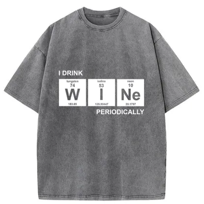 Tokyo-Tiger Periodic Table Of Alcoholic Beverages Washed T-Shirt