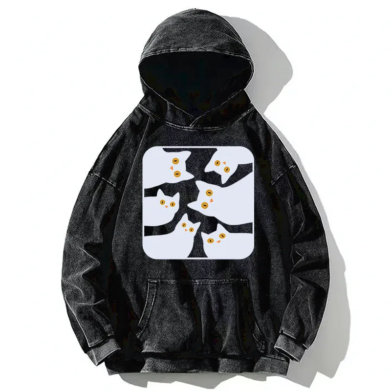 Tokyo-Tiger Cats Are Watching You Washed Hoodie