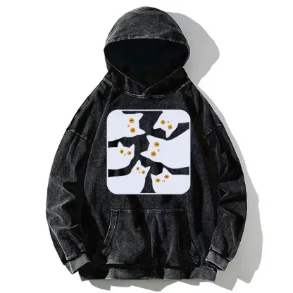 Tokyo-Tiger Cats Are Watching You Washed Hoodie