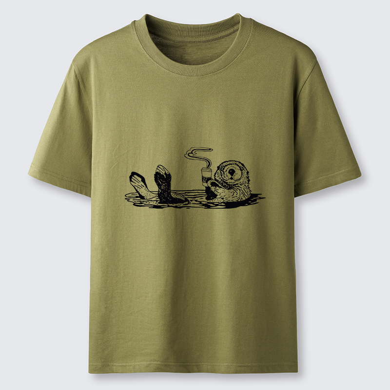 Tokyo-Tiger Otter Drinking Coffee Classic T-Shirt