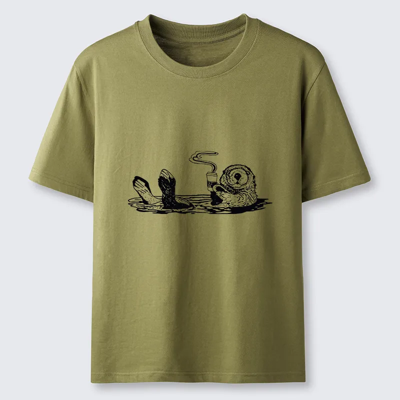 Tokyo-Tiger Otter Drinking Coffee Classic T-Shirt